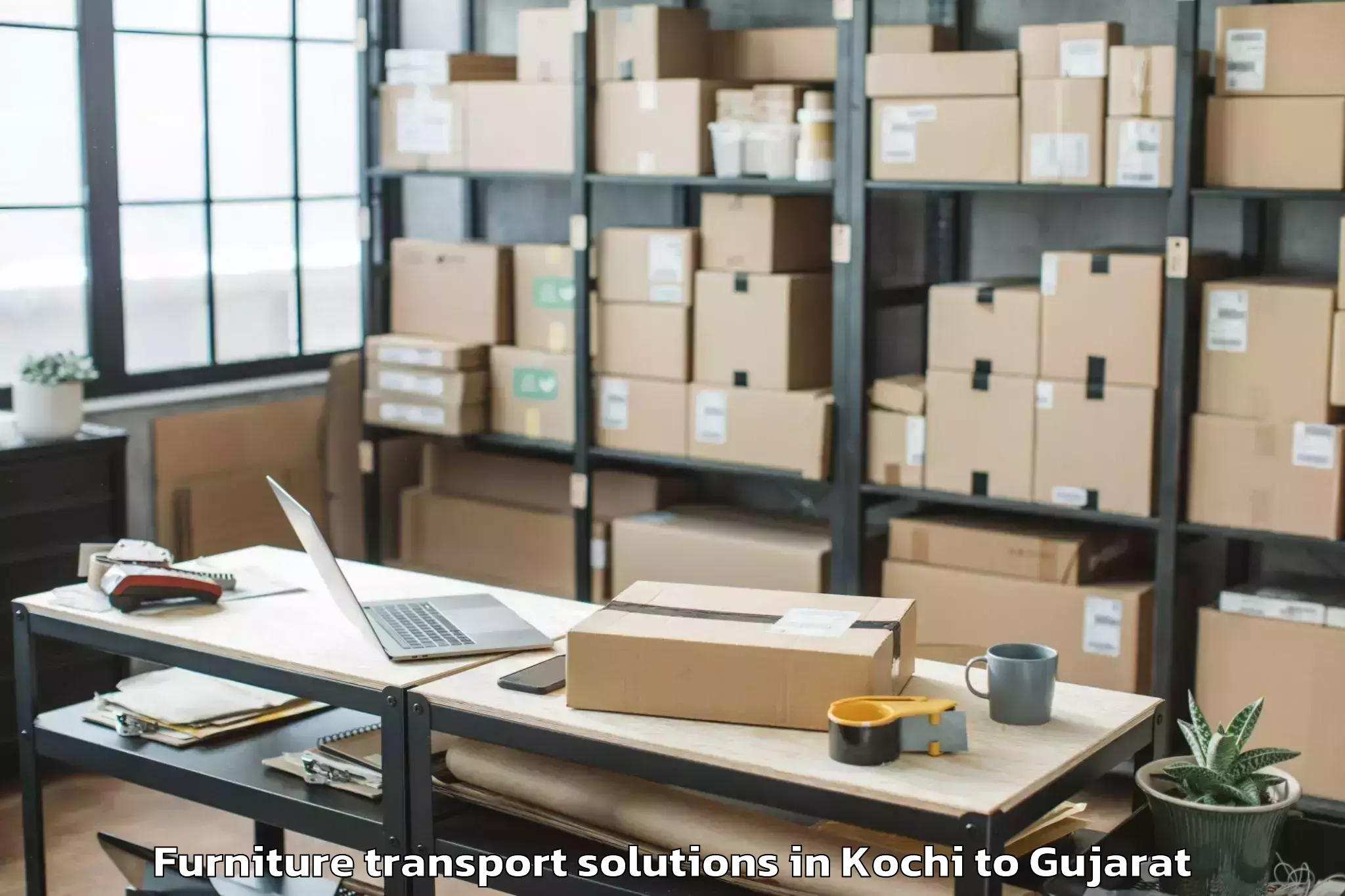 Quality Kochi to Olpad Furniture Transport Solutions